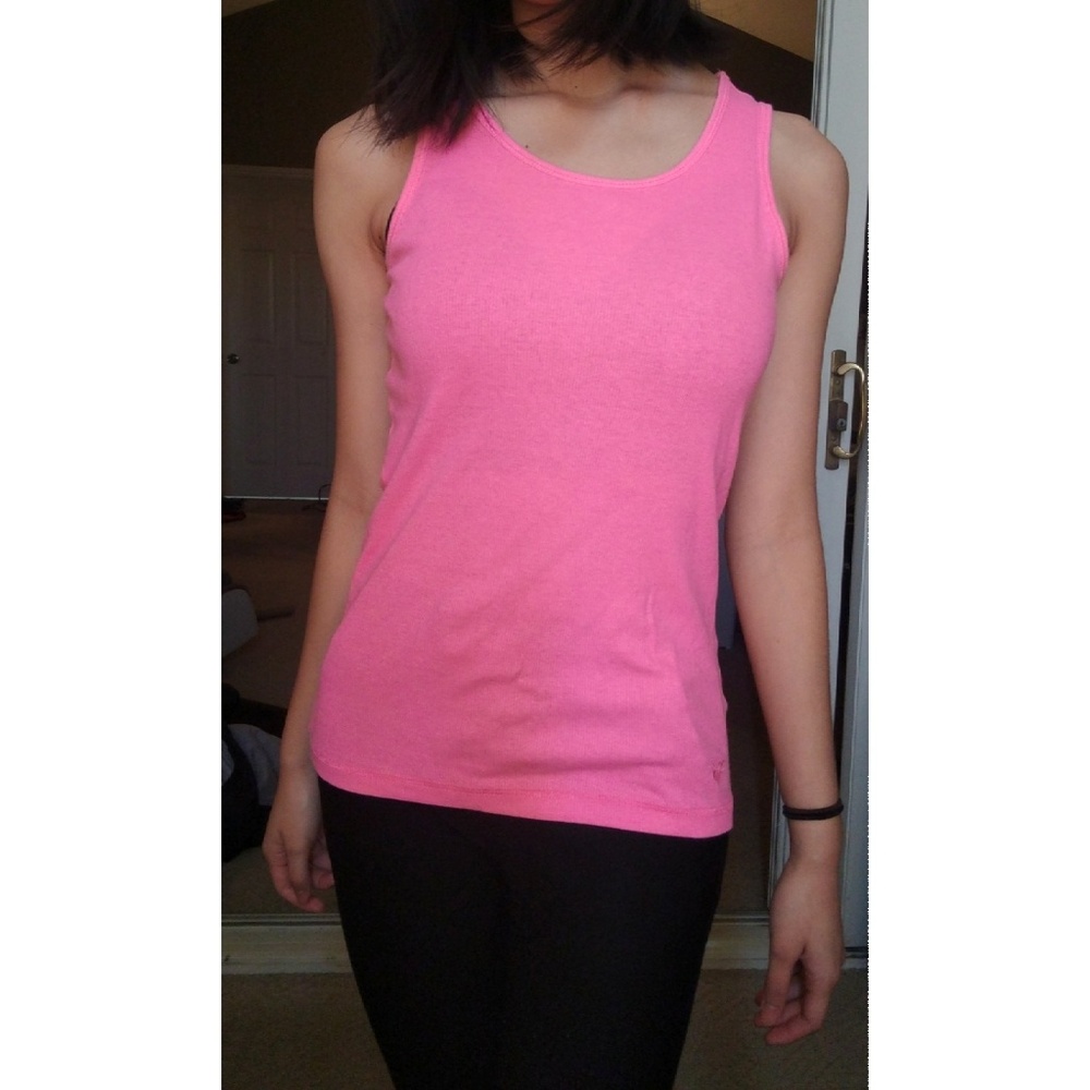 Bright pink tank top